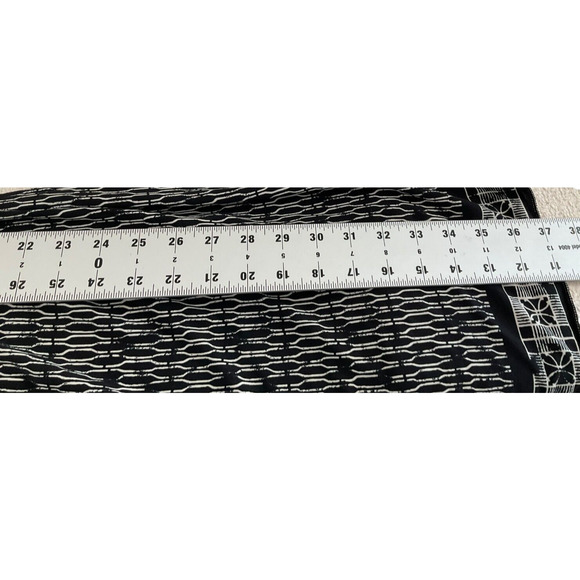 Max Edition XL Black White Geometric Bell Sleeve Dress Polyester Spandex - Picture 6 of 11